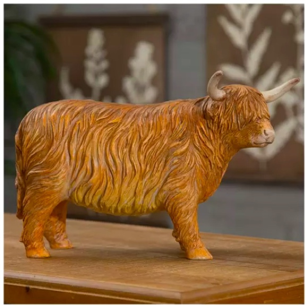 Tan Highland Cow Figurine